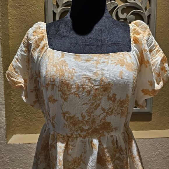 Blu Pepper L Tiered Dress Cottagecore Romantic Silhouette Pastoral Whimsical - Picture 3 of 9